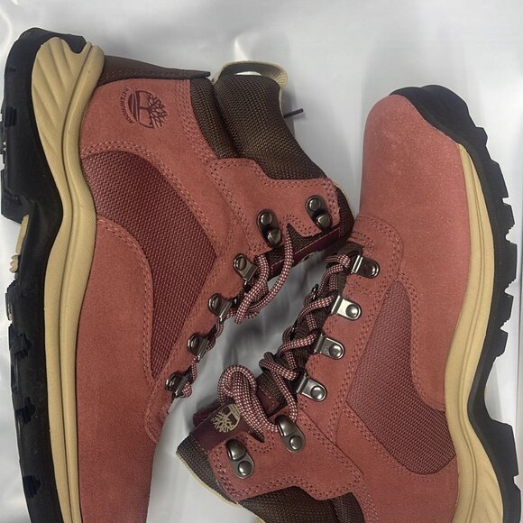 TIMBERLAND WOMEN'S WHITE LEDGE MID LC WATERPROOF BOOT HK MD RED SUEDE A2KNT-ET0 - Picture 6 of 8